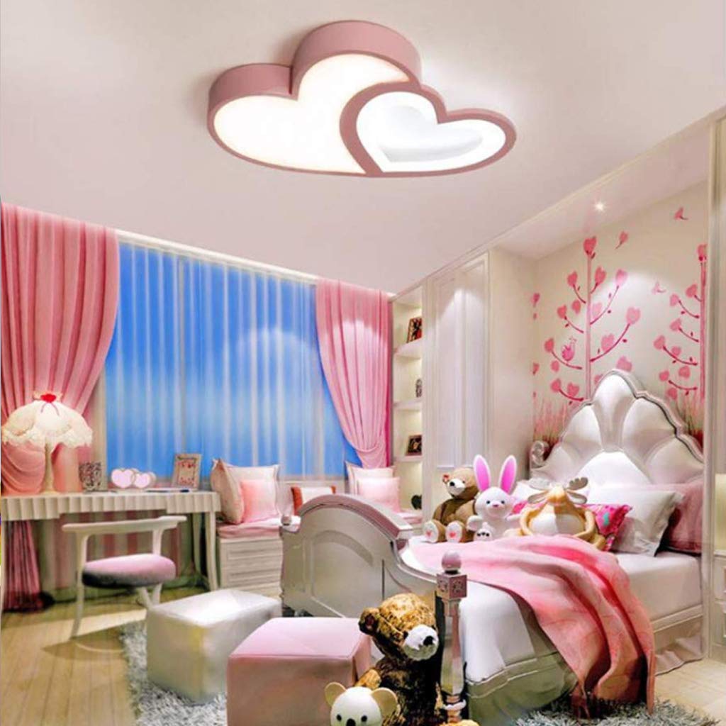 Soffitto Del LED Luce Della Lampada Vivaio Dimmerabili Telecomando Plafoniera Creativa Moderna Romantica Forma Di Design Rosa Lampadario Cuore Luci Decorazione Acrilico Ragazza Ragazzo Camera Letto