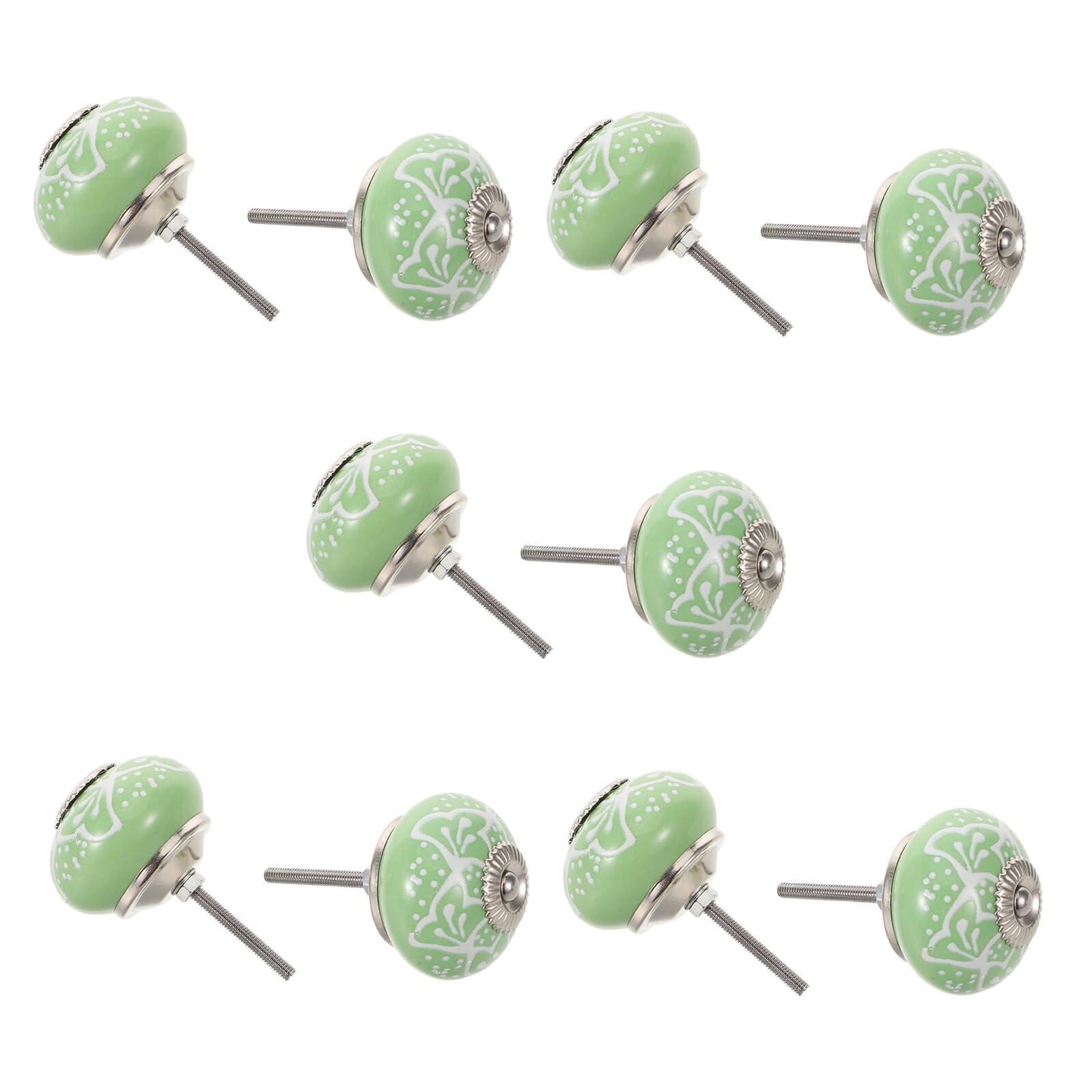 Gatuida 10 Pezzi Pomelli per Mobili in Ceramica Verde 10 Pezzi, Manopole Rotonde per Cassetti e Armadi, Maniglie per Mobili con Viti, Facili da Installare per Cucina e Camera da Letto