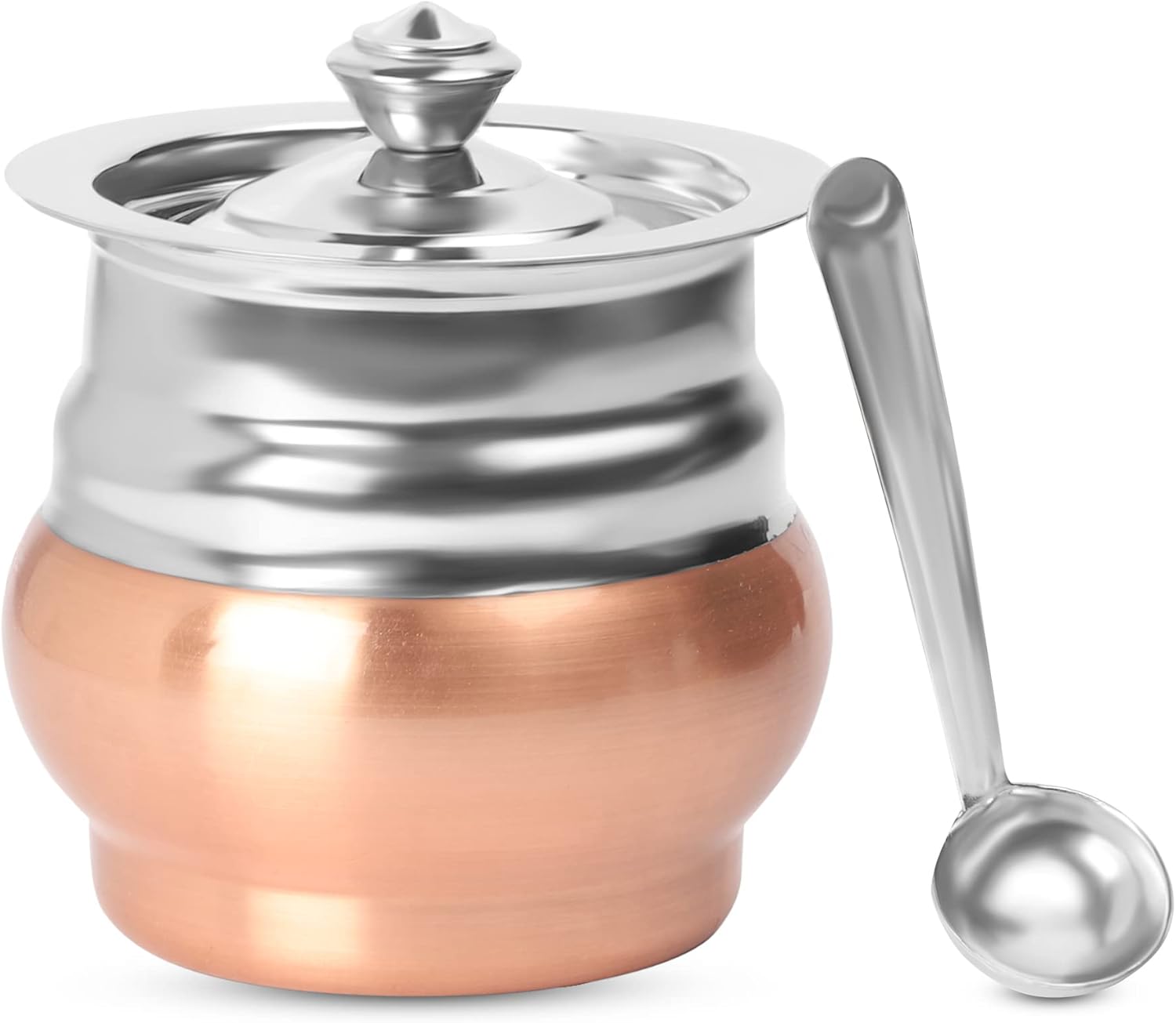 KSJONE Stainless Steel and Copper Coated Ghee Pot with