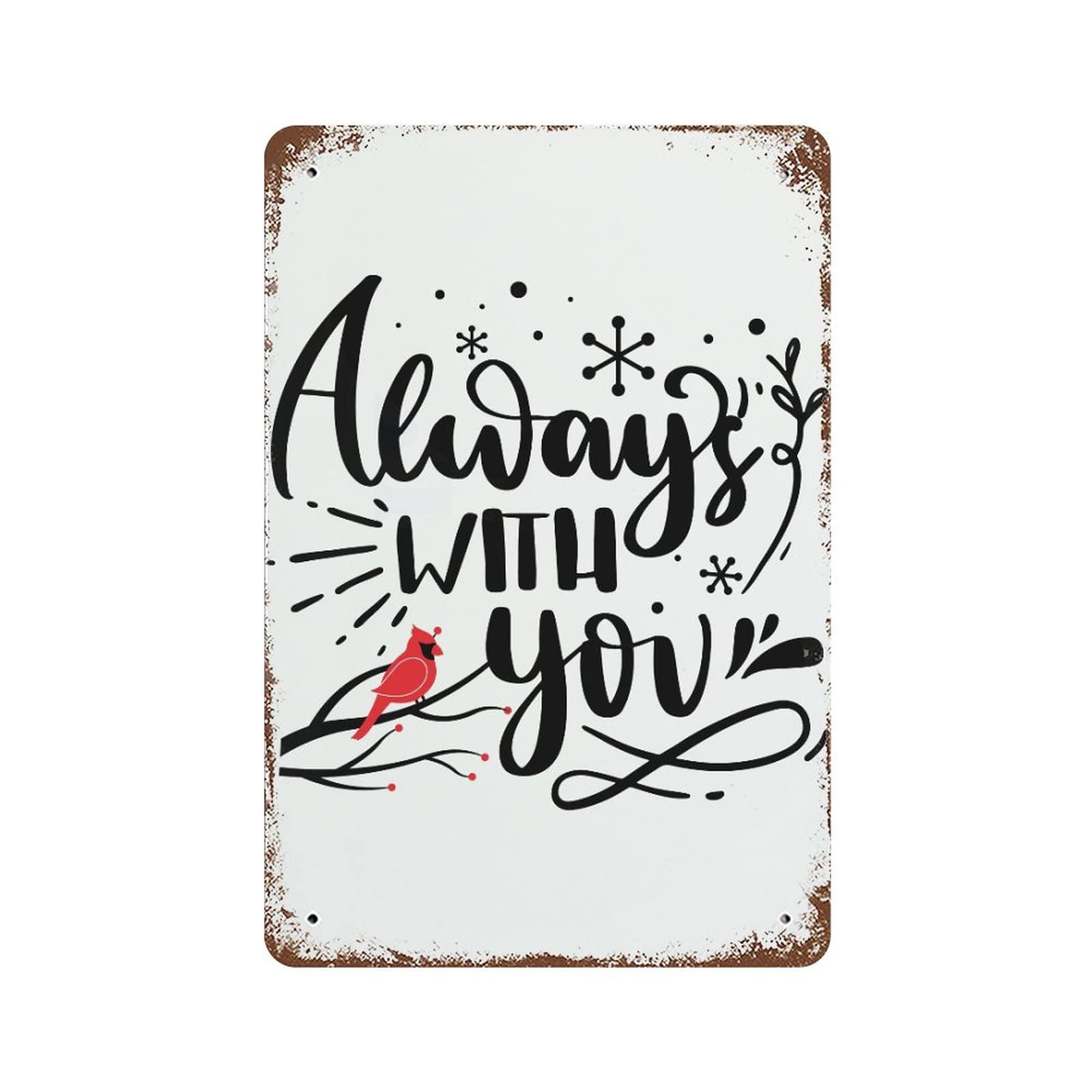 Panneau aluminium renne de Noël impression premium motif cardinaux