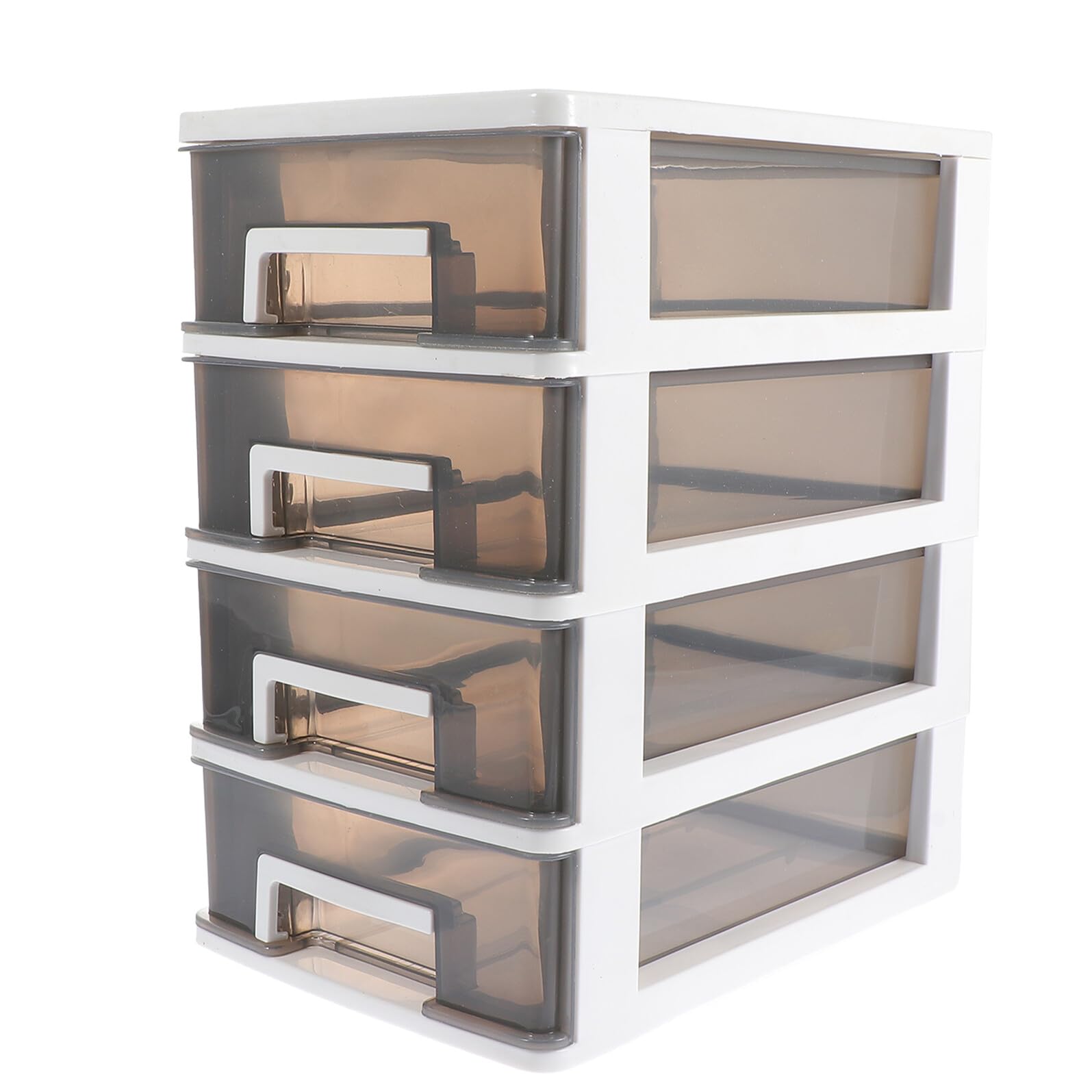 Cabilock Cassettiera Scrivania Trasparente Strati Scatola Portaoggetti Impilabile per Cosmetici e Accessori Contenitore Organizzatore per Lipstick e Smalti Contenitore Resistente e