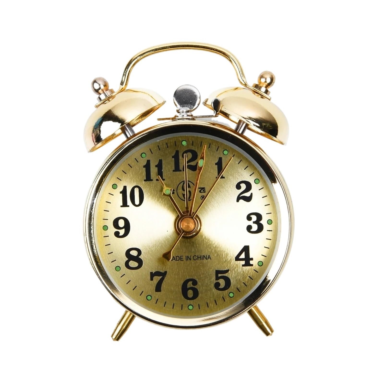 BMKGODN alarm clock， Gold Manual Wind Up Vintage Metal Clock Cute Oversized Ringtone Alarm Clocks