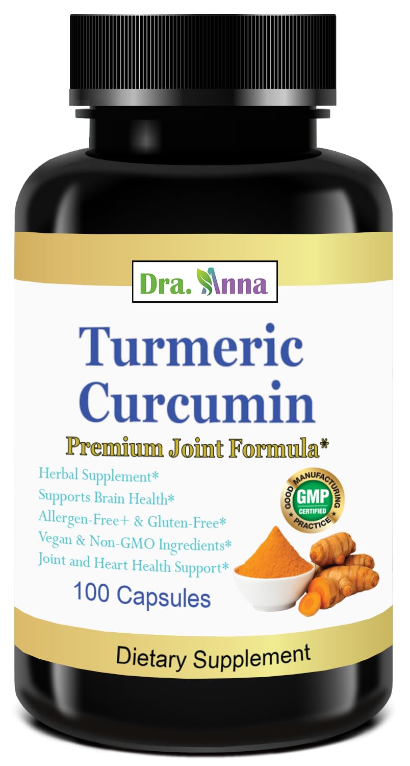 Turmeric Curcumin 900 mg, Herbal Supplement for Antioxidant Support, 100 Capsules