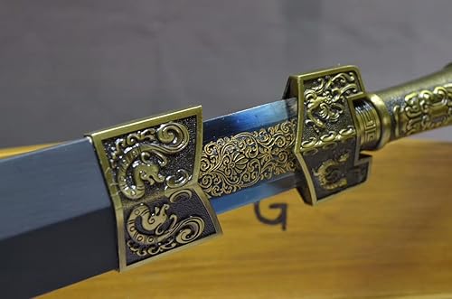 Miniatura 5 de Espada de dragón y fénix (patrón de grabado de acero de alto carbono, mango de aleación) Espada china