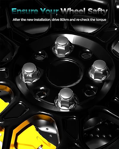 Vista 12 de ZOFFI Tuercas de llanta M12x1.5 – Repuesto para Ford Fusion, Focus, Escape Aftermarket Wheel – 20 tuercas hexagonales negras de extremo cerrado