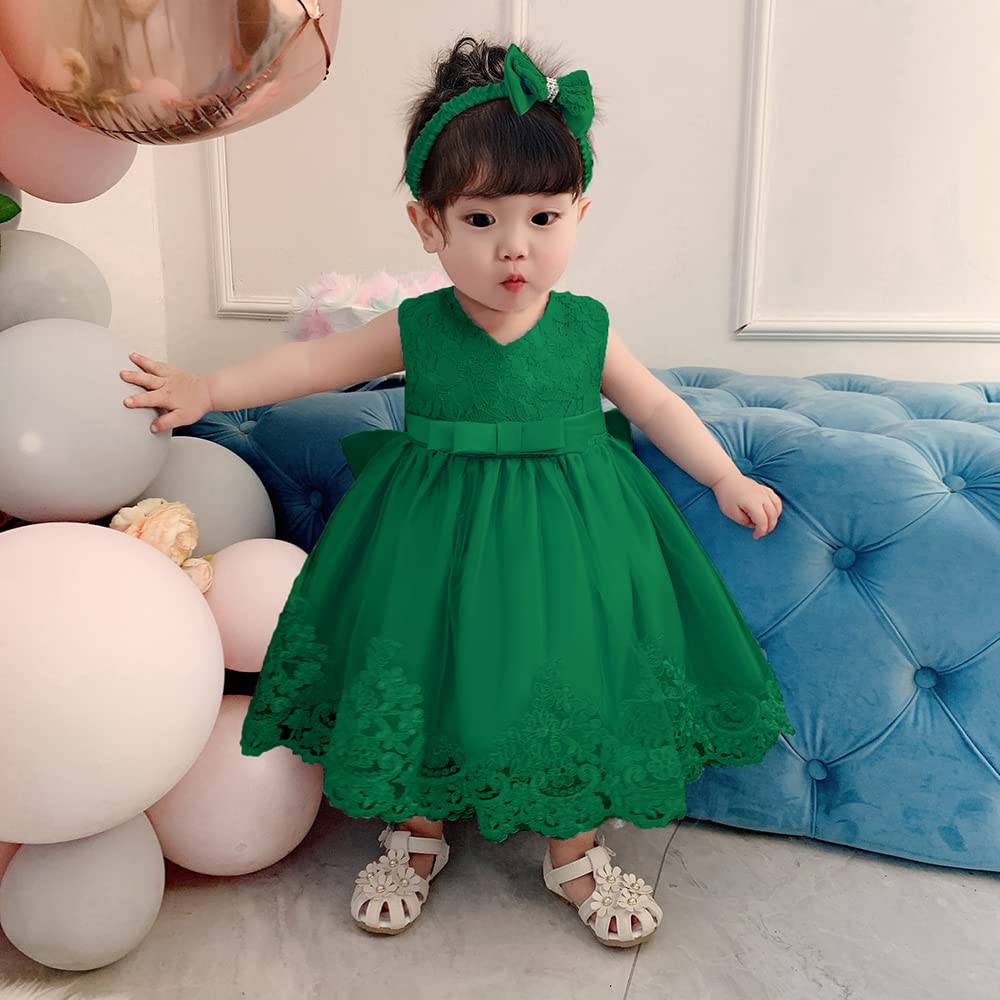 0-6T Bebé Niña Bordado Tutú Vestido de Bola Vestidos de Encaje con Sombrero