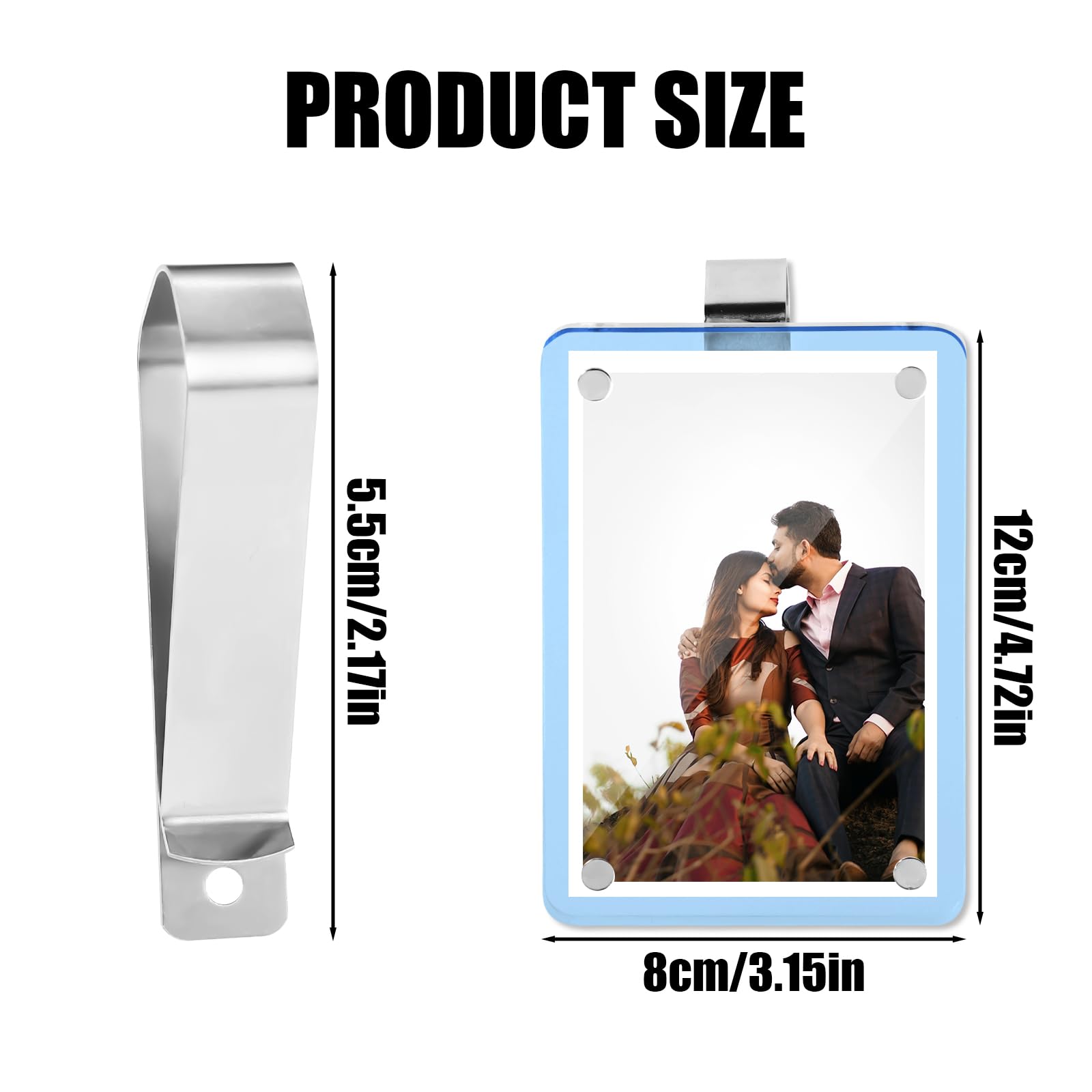 Tinoaly Car Sun Visor Photo Holder, Acrylic Magnetic Design Photo Car Visor Clip Car Visor Photo Clip Car Sun Picture Holder Car Photo Display Accessories for Most Car Visors(Blue)