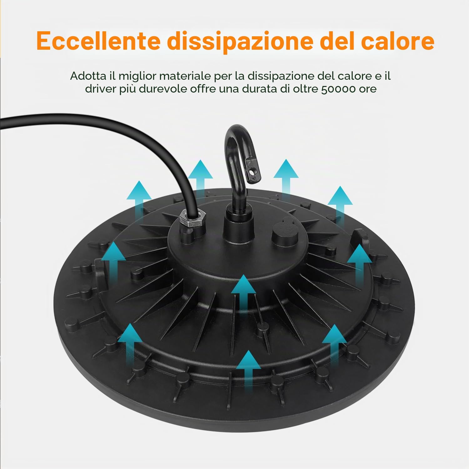 Faretto LED UFO 300W, 30000lm UFO Lampada LED Officina,6500K Bianco Freddo LED High Bay Light,IP65 Impermeabile Proiettore LED Interno Lampadario Industriale per Garage,Magazzini,Fabbrica