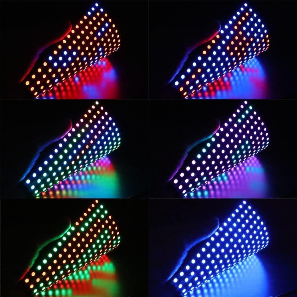 SK6812 RGB LED Digital Flexible direccionable individualmente Panel de luz WS2812 16x16 8x32 módulo pantalla de matriz DC5V (SK6812 RGBW 16X16)