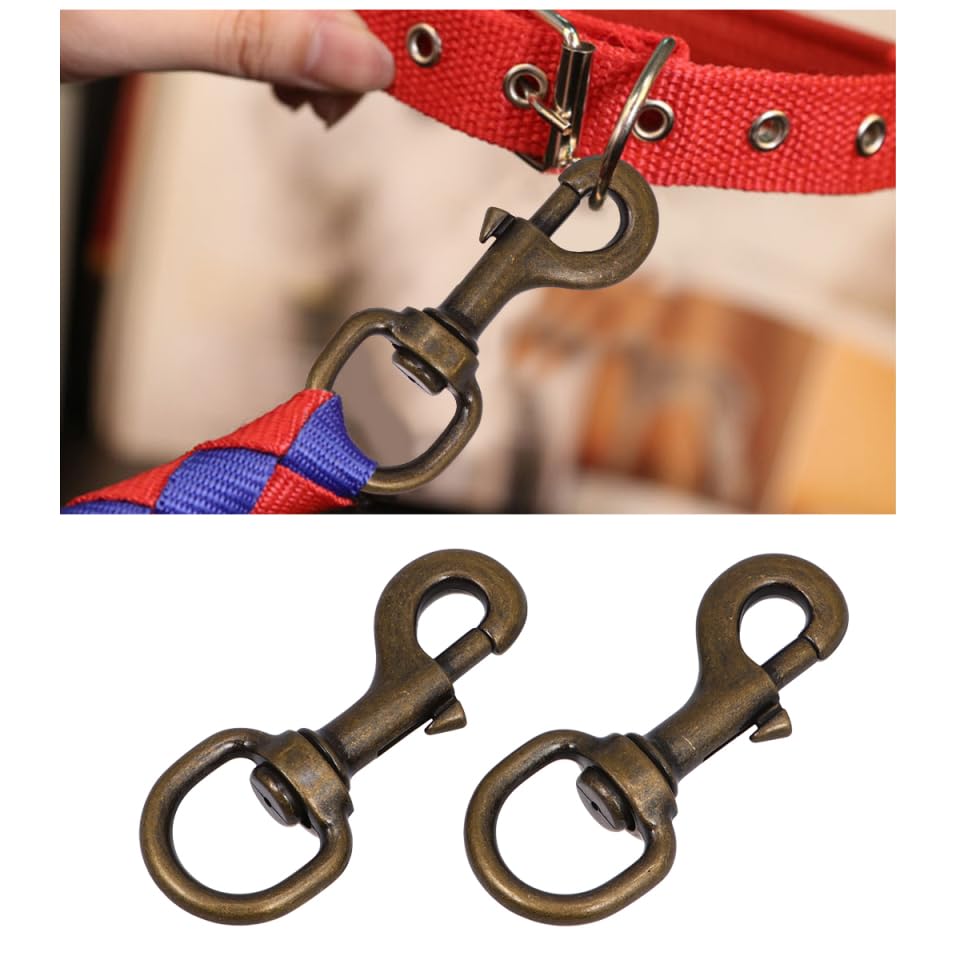 POPETPOP Pet Collar Hooks with 360 Swivel Joint Zinc Alloy Traction Rope Buckle Harness Accessories for Dogs and Cats Secure Outdoor Use - Image 4