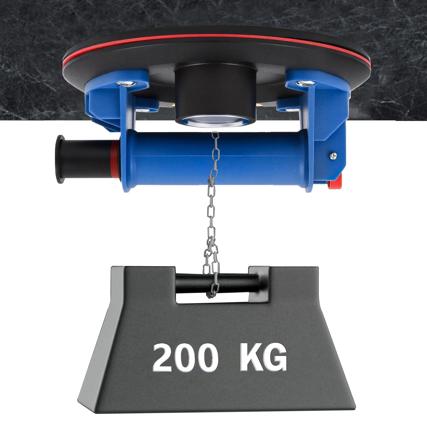 2 Pezzi 8" Ventosa per Piastrelle con Barometro, Ventose per Vetro i Carico Max. 200 kg, Ventose Capacitàdi con Cassetta Attrezzi Portatile, Ventose Professionali per Vetro, Piastrelle, Marmo