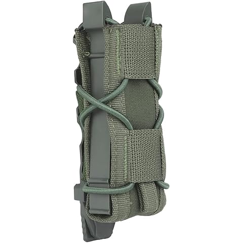 WILDAURORA Tactical 9mm Single Magazine Pouch Molle Flashlight Pouch Torch Holder Hunting Holster Shooting Airsoft Cover