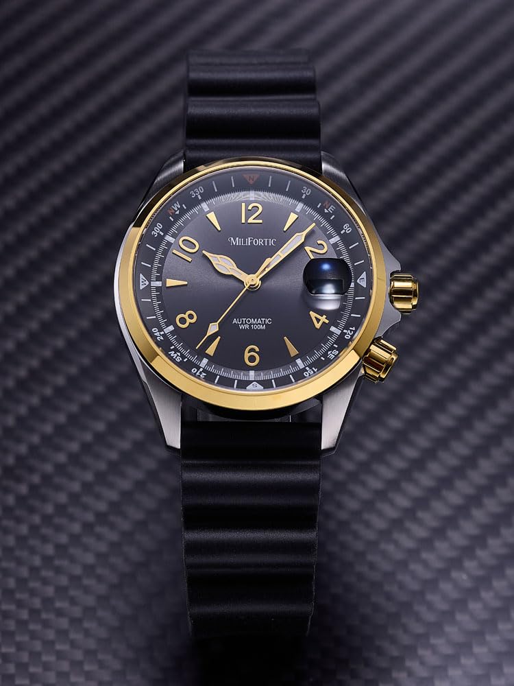 MiliFortic S089 - Reloj mecánico automático resistente al agua hasta 100 m para hombre