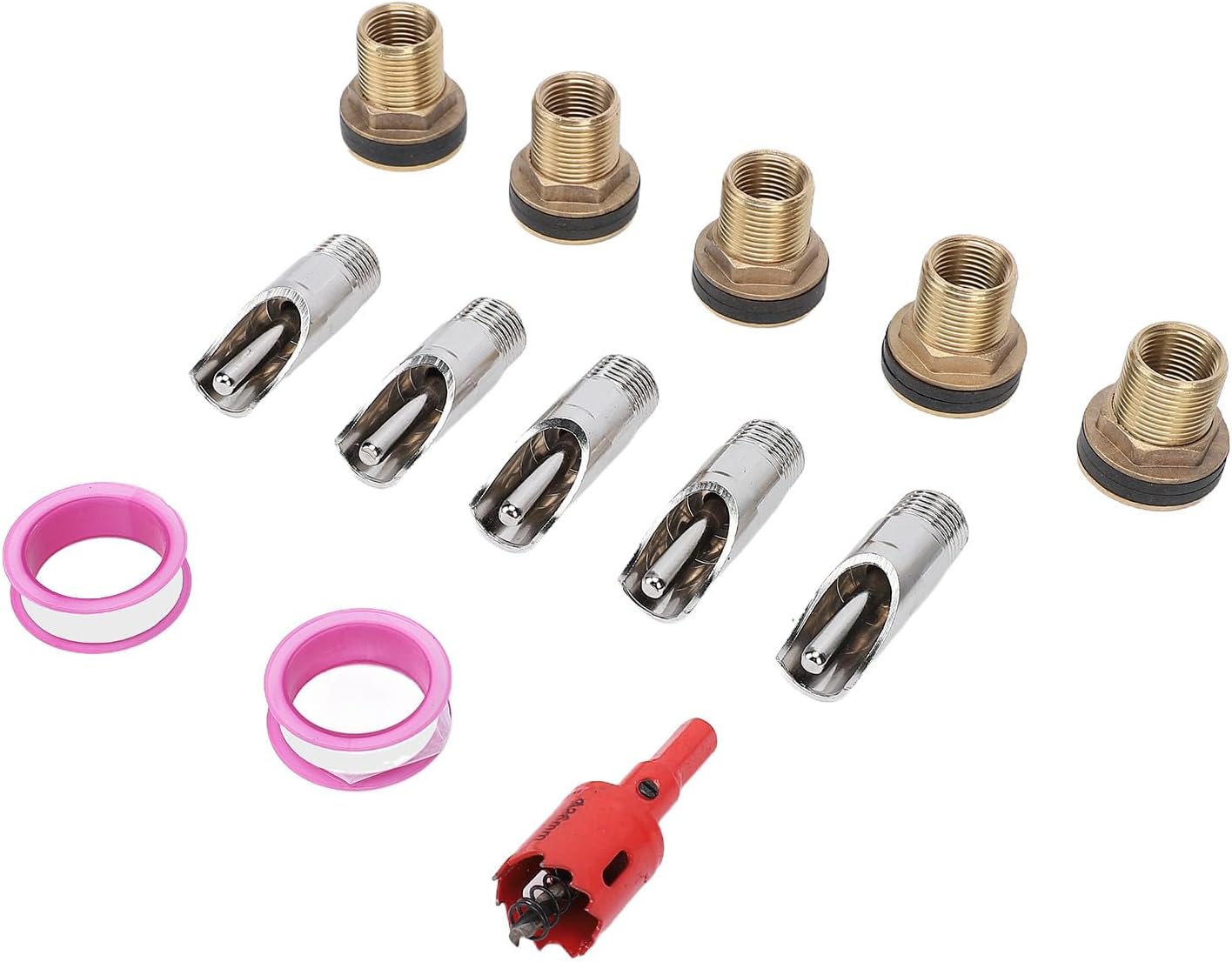 Water Nipple, Stainless Steel Automatic Nipple Water Drinker Feeder, Goats Piglets Horses Cattle Feeder with Brass Connectors