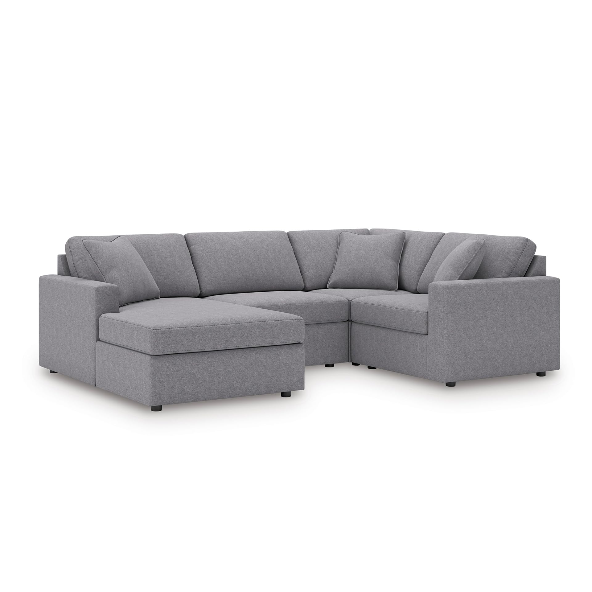 Signature Design by Ashley Modular Sectional Couch with Chaise, Granite