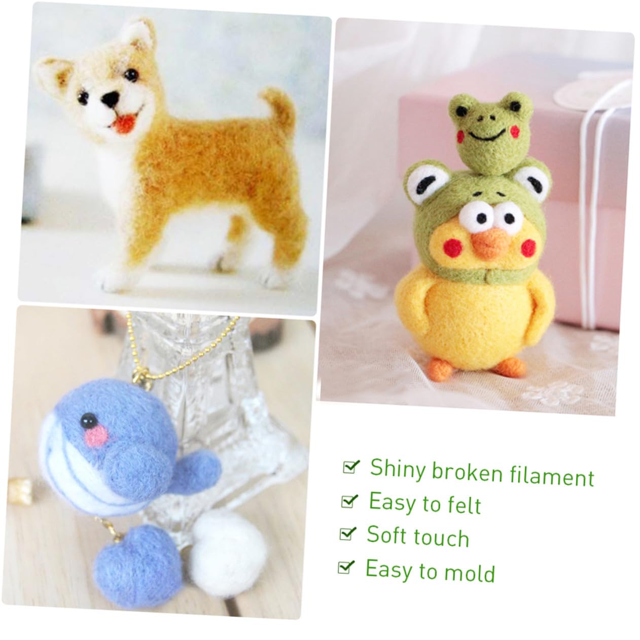 Nadel Filzset mit Farben Wollfilz Filzvlies und Filzfaservlies für DIY-filzstempel Hand-DIY Projekte Wollgarn zum Filzen Zufällige Farbe