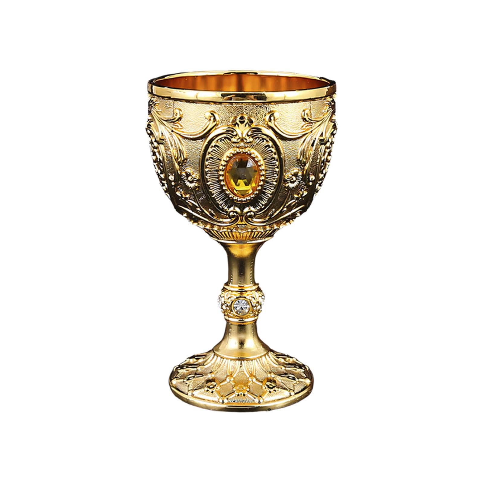 Tsophreniq Luxurious 100ml Retro Inspired Wine Glass Sturdy Alloy Materials Ergonomic Wine Cup Sophisticated 100ml Retro Cup Ergonomic