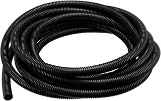 Pond Hose,Saim Flexible Corrugated Tube Black Plastic Corrugated Tubing Hose Wiring Tool for Electric Cables Protection 20mm Inner Diameter,25mm Outside Diameter Length 5M/16.4 Ft