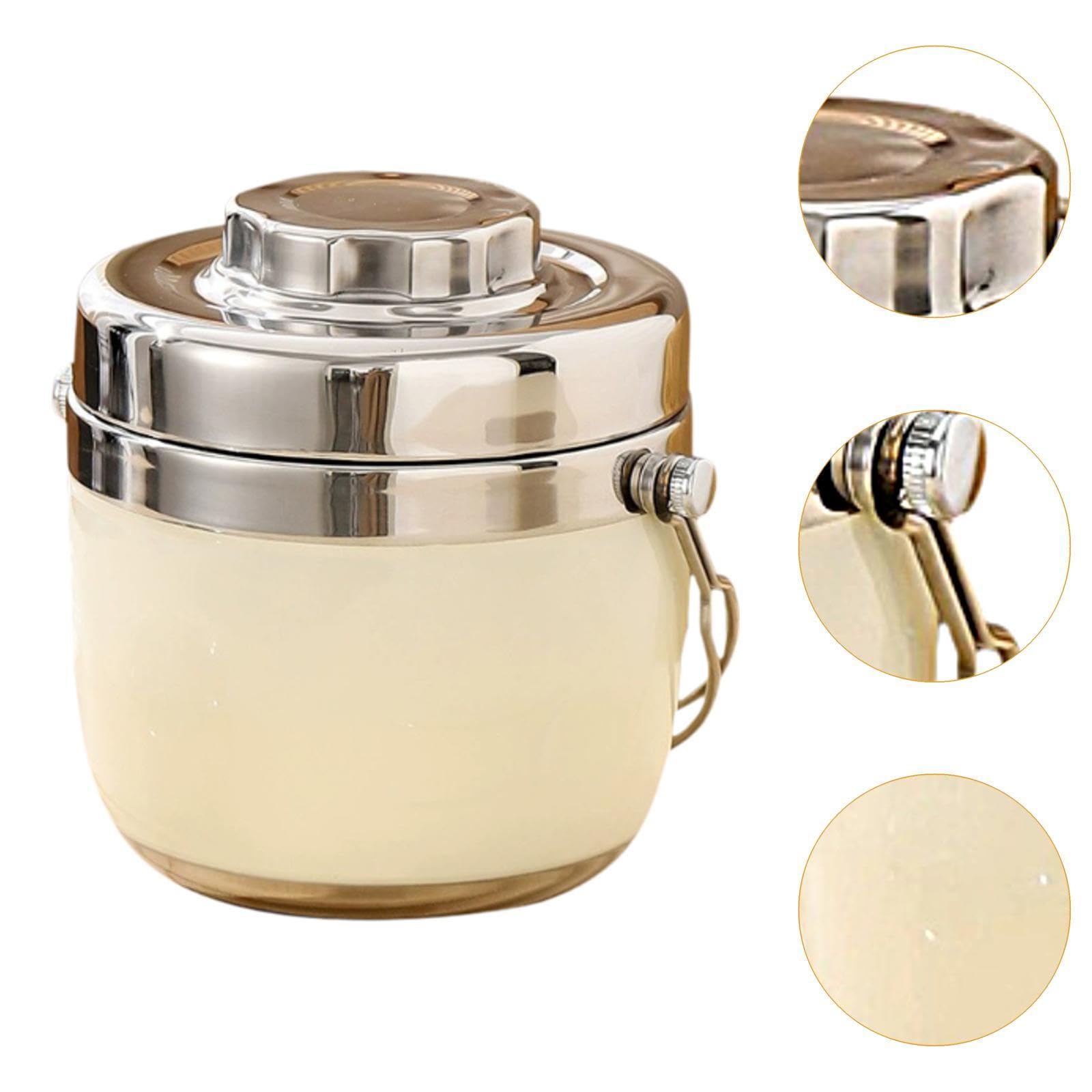 Contenitore per il pranzo in acciaio inox, contenitore termico per alimenti con manico, coperchio ermetico, per campeggio, lavoro, scuola, ufficio (1,5 L)