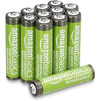 Amazon Basics Confezione da 12 batterie AAA NiMH ricaricabili ad alta capacità