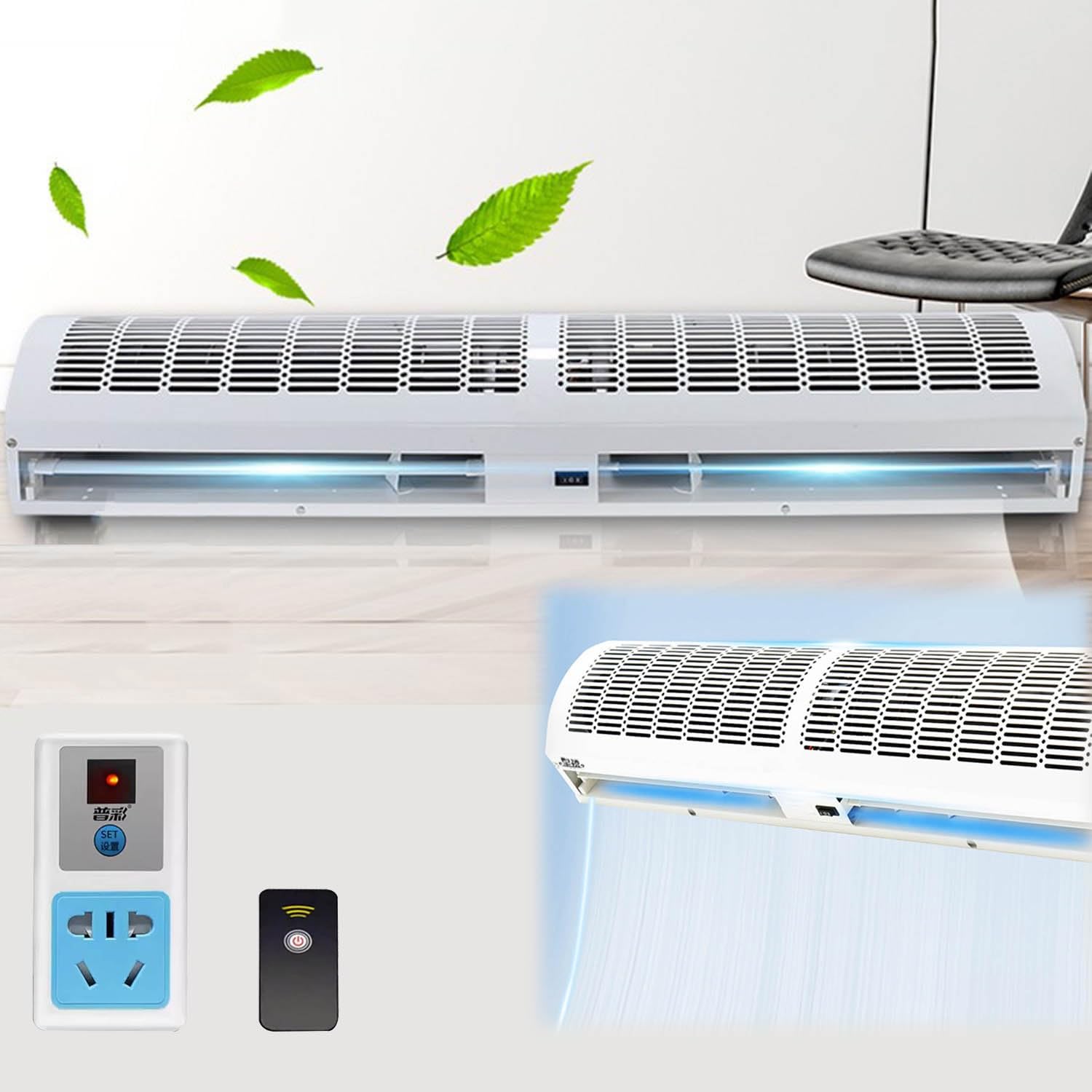 Barriera d'Aria Interni, 60cm, 90cm, 100cm, 120cm, 150cm, Barriera d'Aria Silenziosa, 2 velocità Regolabili, per Commerciale, Casa, Ufficio E Locali (Size : 100cm)