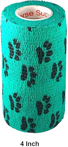 Miniatura 331 de Cinta adhesiva para veterinarios (negro) (paquete de 2) (4 pulgadas x 15 pies), autoadhesiva, adherente, cohesiva, flexible, autoadhesiva, rollo