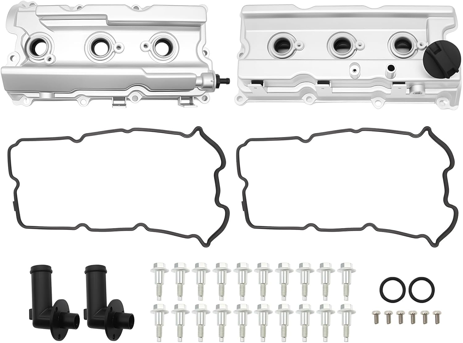 Aluminum Valve Cover Compatible with Pathfinder Frontier NV1500/NV2500/NV3500 4.0L V6 2005-2019 13264EA210 13264EA200 (Silver)