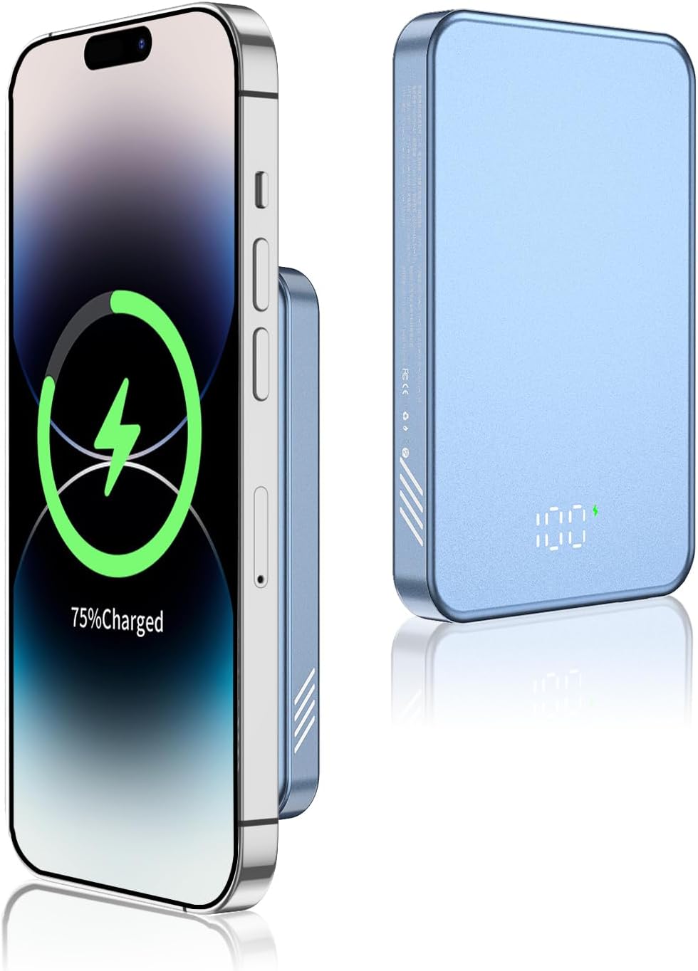 Gladgogo Power Bank Wireless Magnetico, Batteria da 10000 mAh con Display LED, Batteria Compatibile con MagSafe per iPhone Compatibile con iPhone Serie 17/16/15/14/13