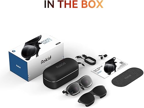 Miniatura 8 de Rokid Max 2 lentes AR plateados, pantalla microOLED de 215 pulgadas, FOV de 50, brillo de 600 liendes, compatible con teléfono móvil, Steam Deck,