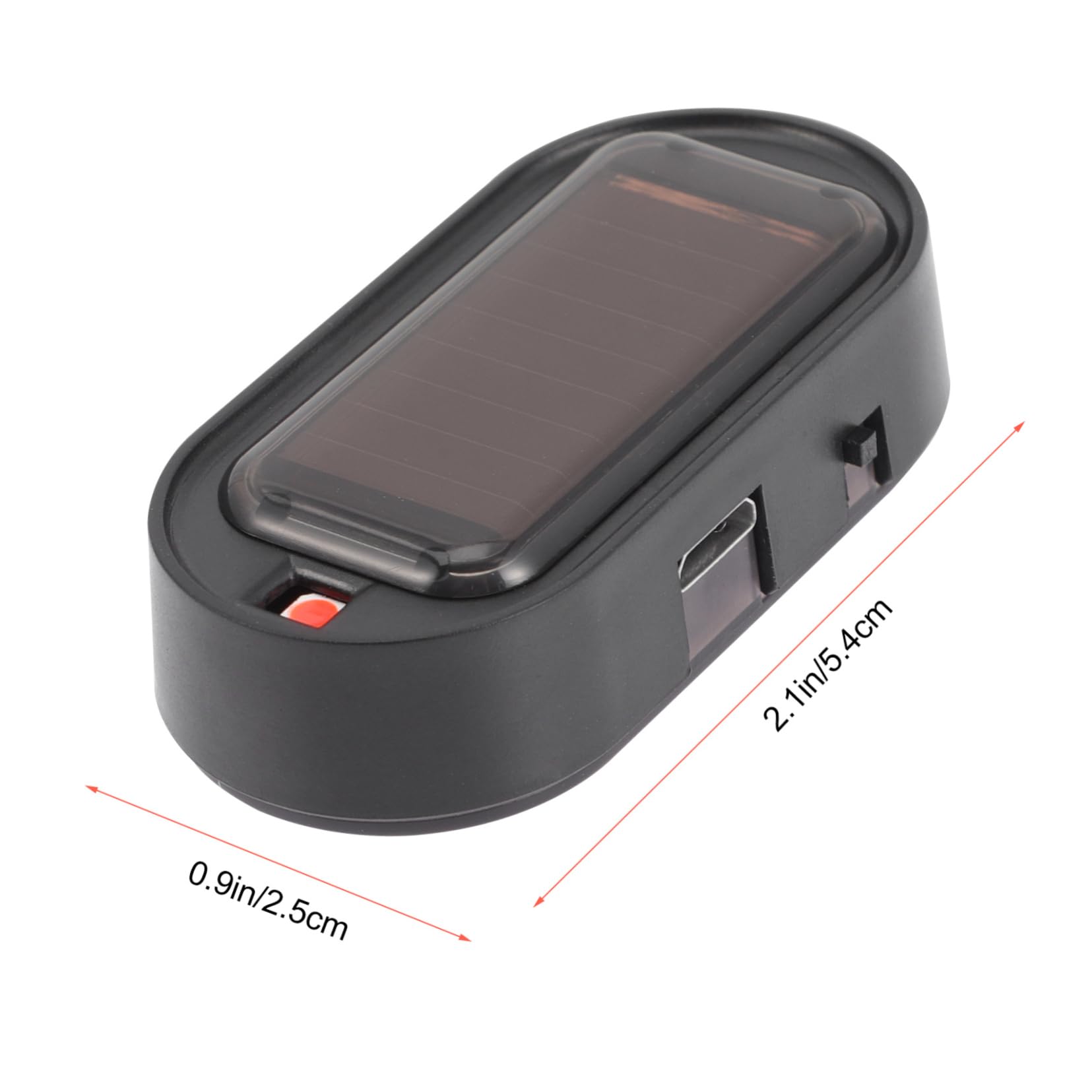 OSOLADY 2Pcs Solar Powered Car Security Light Simulation Theft Device with Sensor Colors for Vehicle Safety Energy Saving USB Rechargeable Warning Indicator