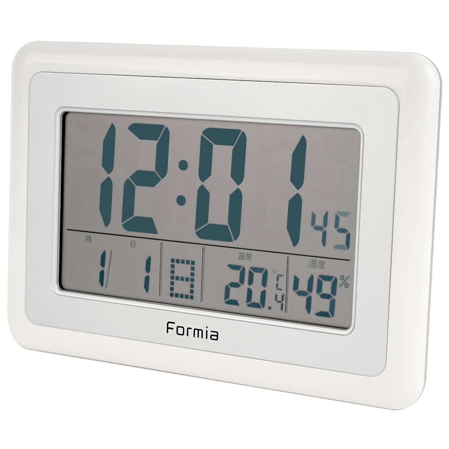 Amazon.co.jp: FORMIA 掛け時計 電波時計 デジタル 温度 湿度 表示