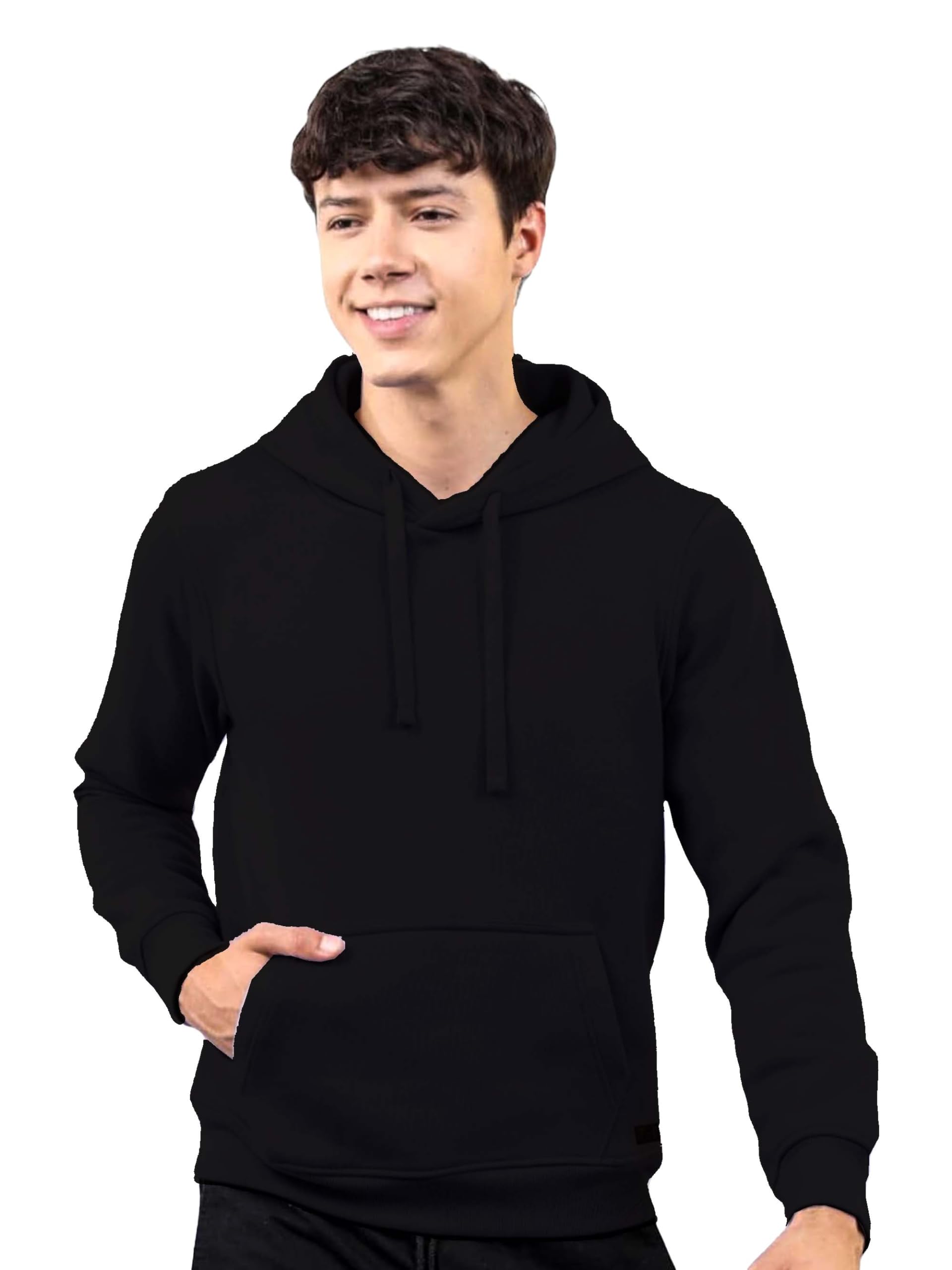 koverify Plain Cotton Blend Full Sleeves Hoodie for Men | Regular Fit Hoodies for Men | Unisex Hoodie-picture-45