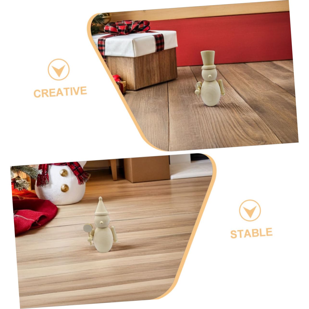 3 Piezas Figuras de Madera sin Pintar para DIY Muñecos de Madera con Forma de Persona Cascanueces para Pintar Decoración Navideña para Manualidades y Actividades Familiares