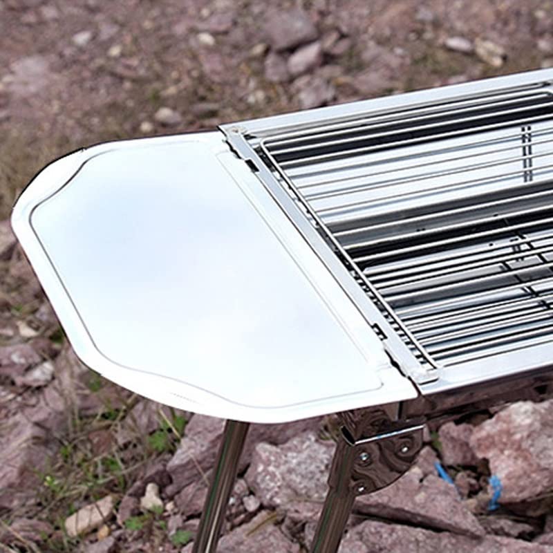Parrilla para acampar al aire libre grande de acero inoxidable 6