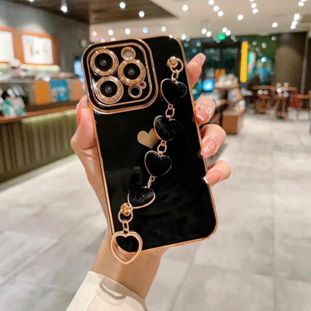 Coque iPhone 13 amour motif cœur noir le cadeau idéal et romantique - 8