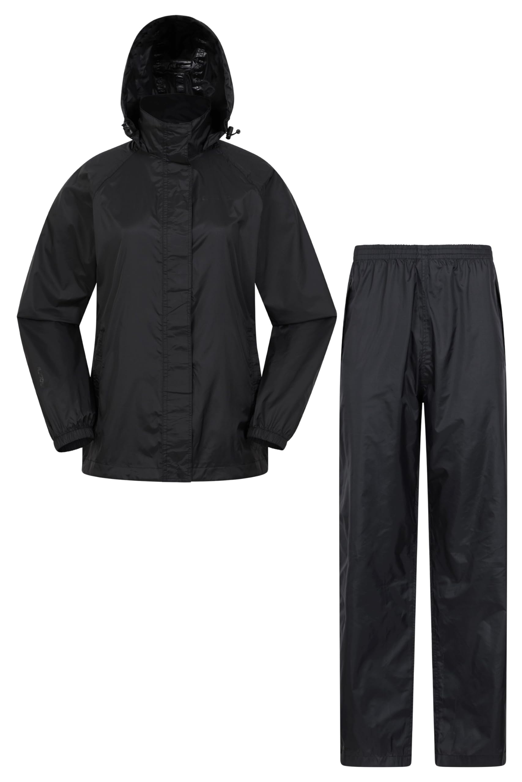 Mountain Warehouse Pakka Women's Jacket & Overtrouser Set - Waterproof 1,500mm Rain Coat & Pant Set with Adjustable Hood & Packaway Bag - All season, Outdoors Black 22