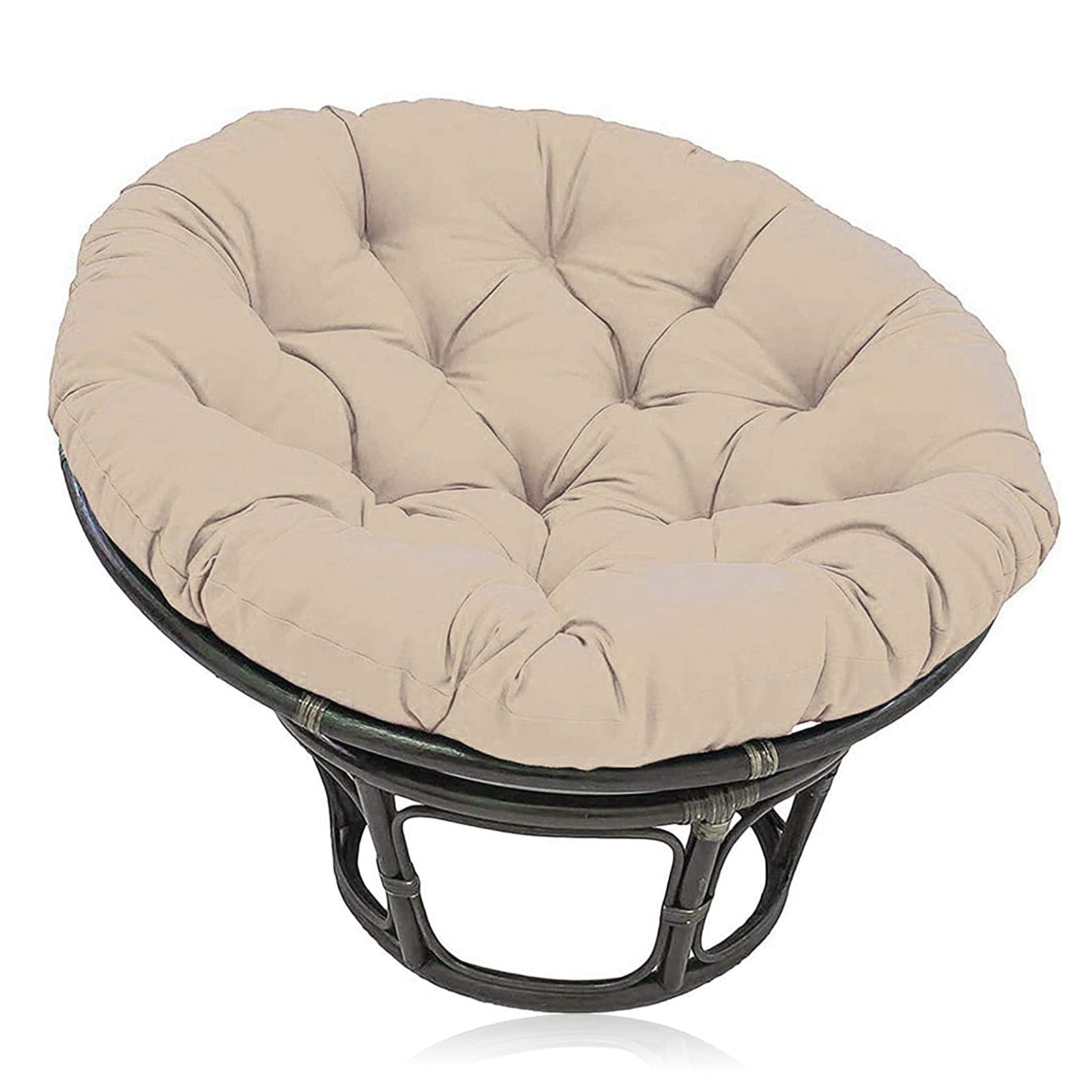 Galette de chaise ronde imperméable marron 130x130 pour assise suspendue