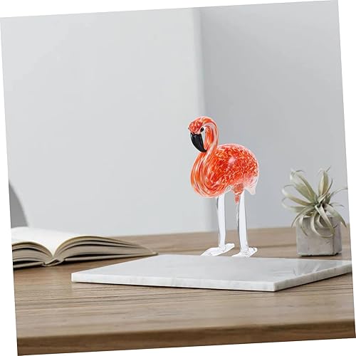 Miniatura 4 de Decoración de flamenco Ornamento de vidrieras Cristal Flamingo Modelo Escritorio único Dec