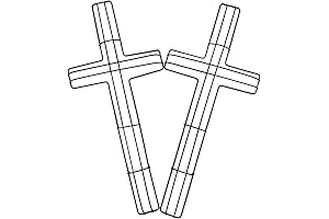 2-Pack of 16-Inch Green Floral Foam Cross Wire Wreath Frames