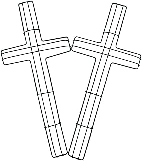 SOHAIL Cross Shaped Metal Wire Wreath Frame Form for Easter Christmas Holiday Religious Church Themed(2PCS 16inch Green)