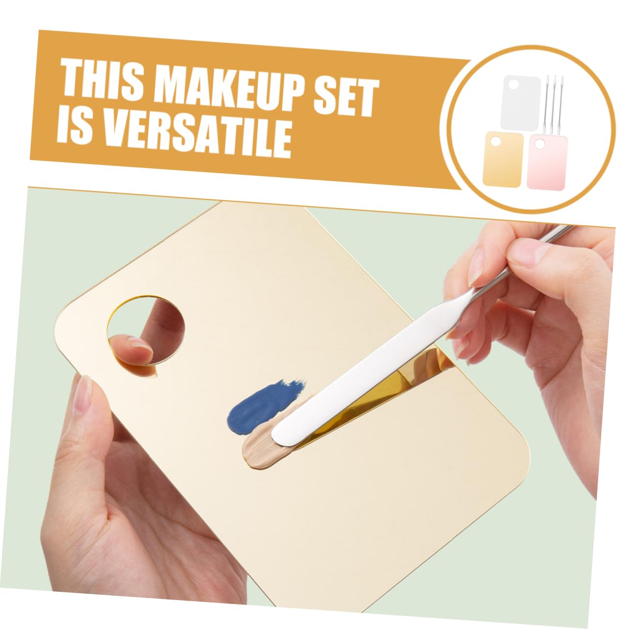 BIUDECO 3Sets Makeup Mixing Palettes with Spatulas and Blending Plates for Cosmetics Nail Art and Foundation Total