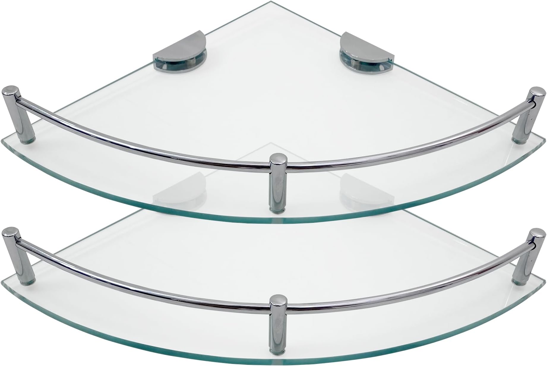 Amazon.com: Nashr Bathroom Glass Corner Shelf – Space-Saving, Wall ...