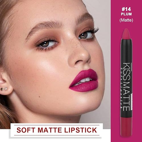 Miniatura 104 de evpct Juego de 3 lápices y lápices labiales mate de color rosa natural claro, lápiz y lápiz labial, juego de lápiz labial y delineador de labios a