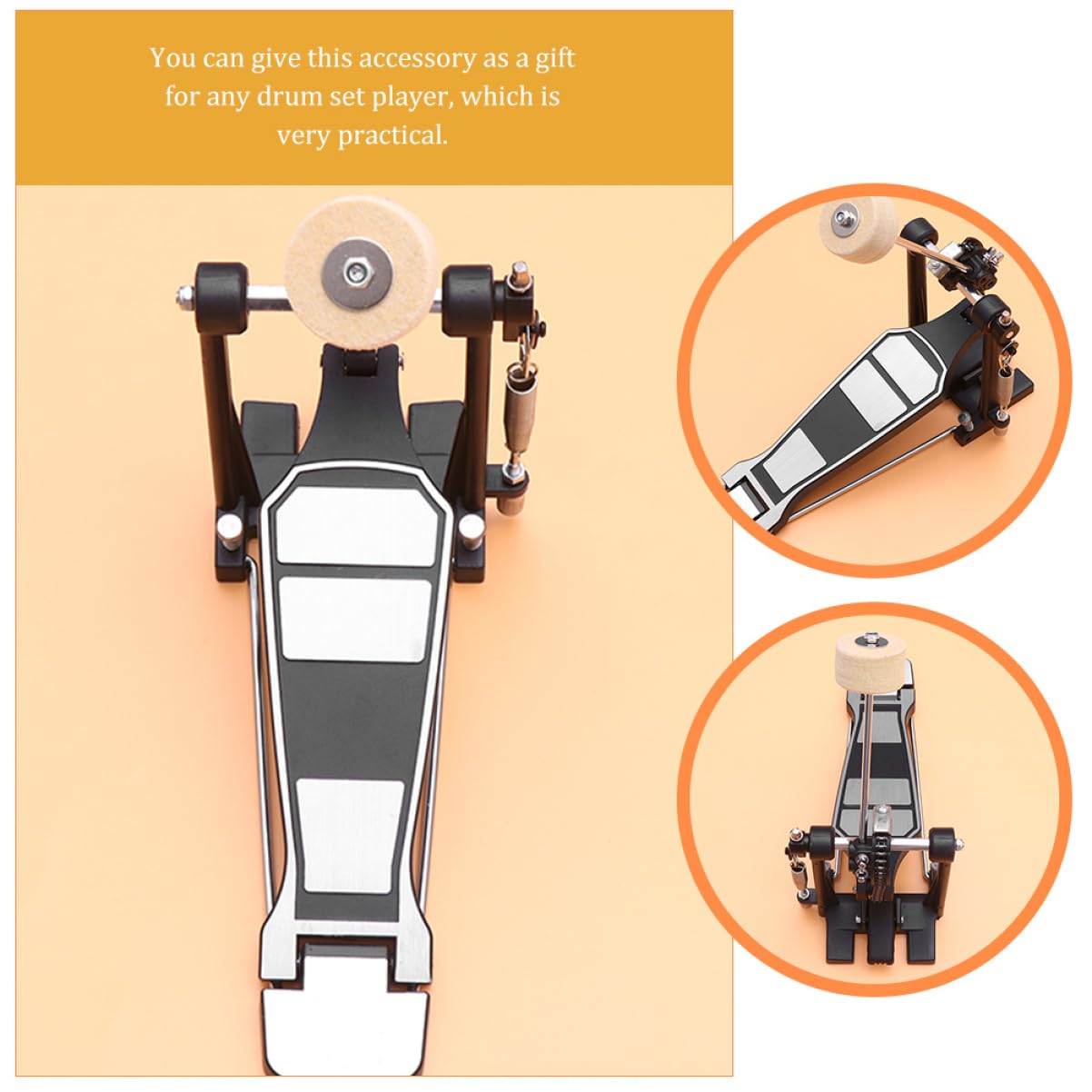 Pedale per Cassa Batteria in Lega con Battente in Feltro Regolabile per Angolo e Altezza, Accessorio per Batteria per Kit da Batterista