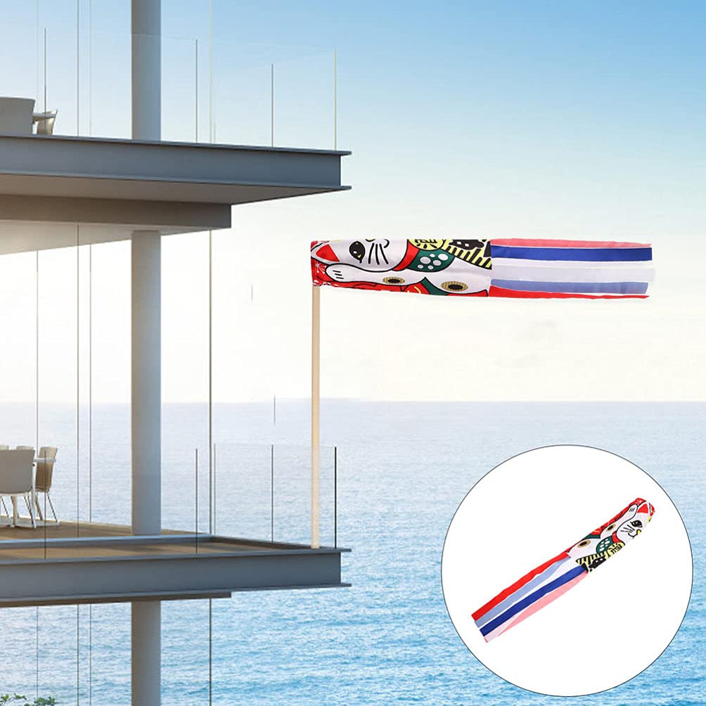 YARNOW Drapeau Décoratif Japonais Carp Koinobori Manche À Air 27.6 Pouces pour Décoration Extérieure Intérieure Sushi Bar Jardin