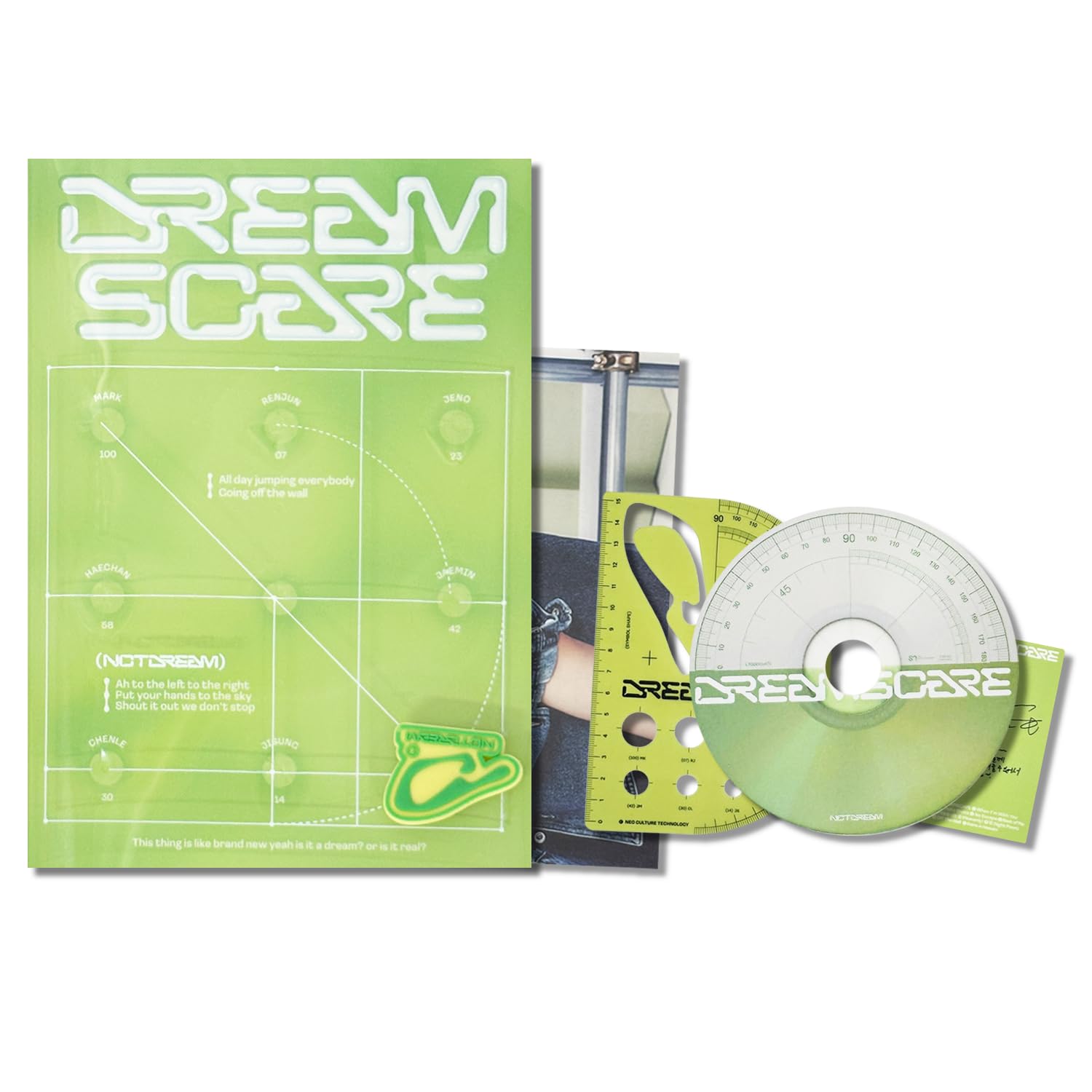NCT DREAM DREAMSCAPE Construct Ver. Cover + Photo Book R + Folded Poster + Custom Pin + Custom Ruler + Photo Card + 4 Extra Photocards