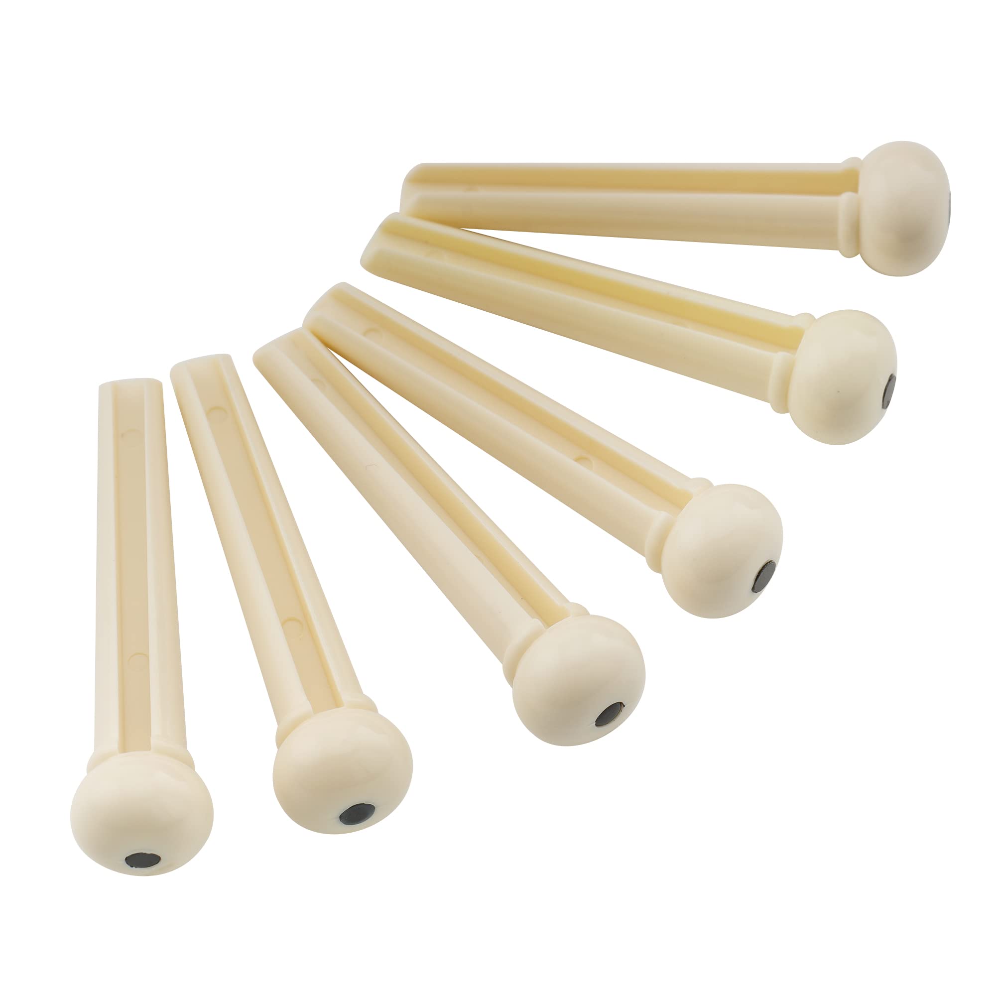 Musiclily Chevilles De Guitare Acoustique Plastique - Lot De 6 Avec Points Noirs - Pins De Pont Standard Pour Remplacement