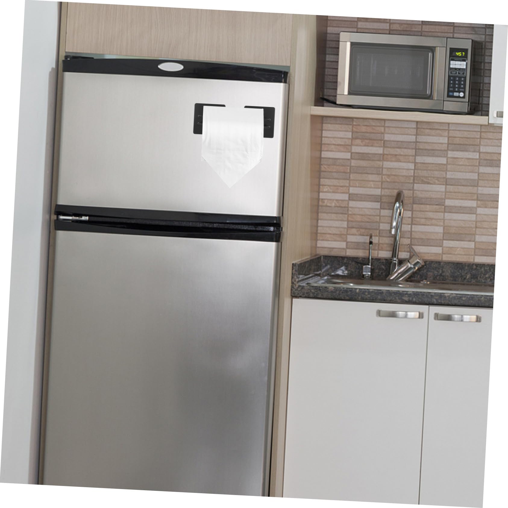 DOITOOL Magnetischer Edelstahl Rollenhalter ohne Bohren mit Haken Multifunktionaler Wc papierhalter und Ablage Praktische Wandhalterung für Bad und Küche Einfache Installation Langlebig