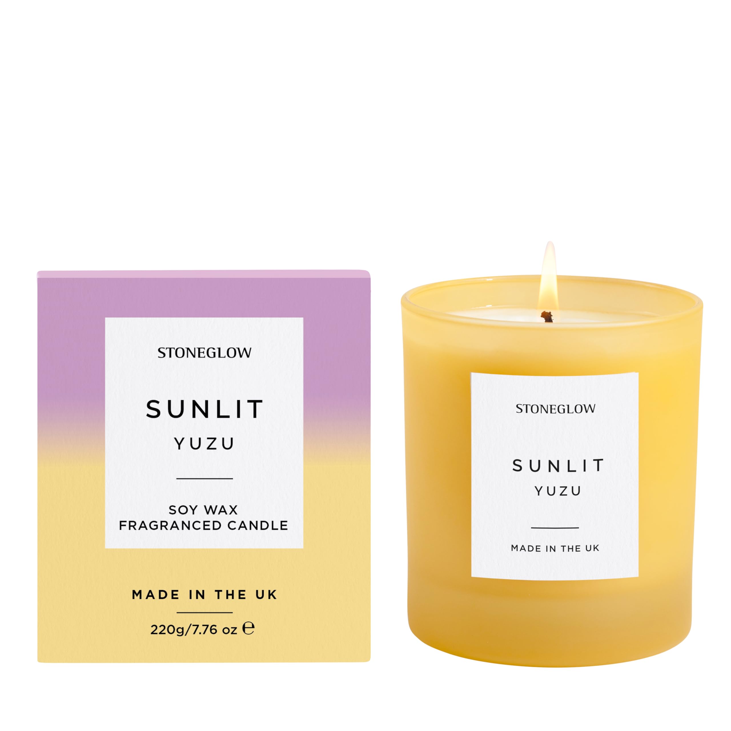 Stoneglow Sol Collection - Sunlit Yuzu - Soy Wax Scented Candle Tumbler (90 x 80mm) - Yellow
