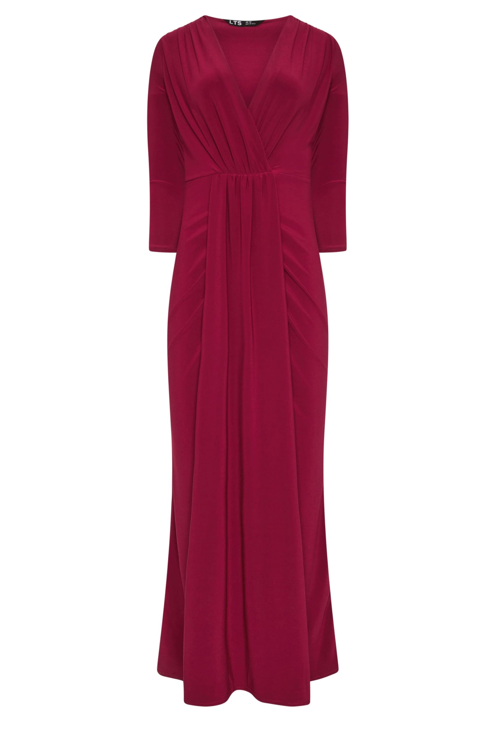 Long Tall Sally Women's Tall Drape Wrap Maxi Dress in Wine | Size: 18
